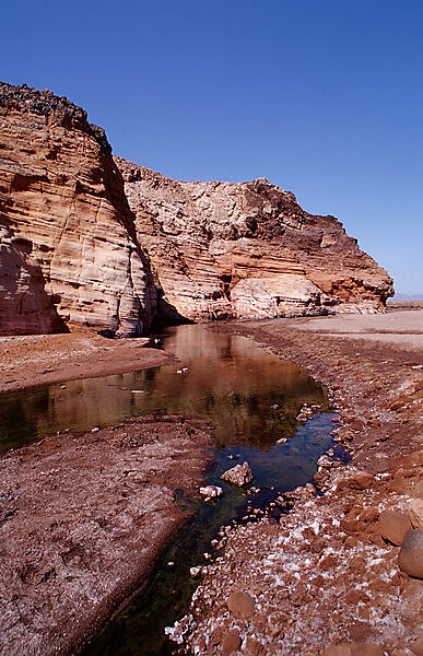 Volcanic spring beside Lac Assal, Lake Assal