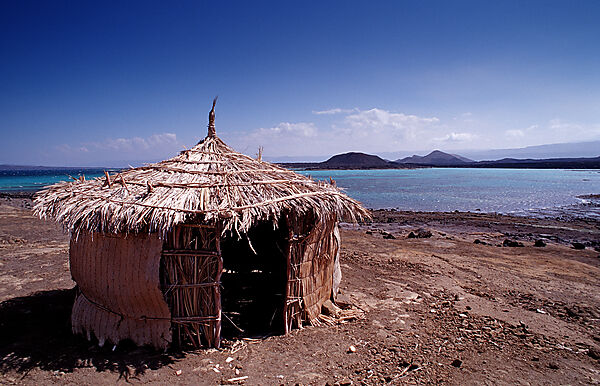 Desert camp of Afar nomads