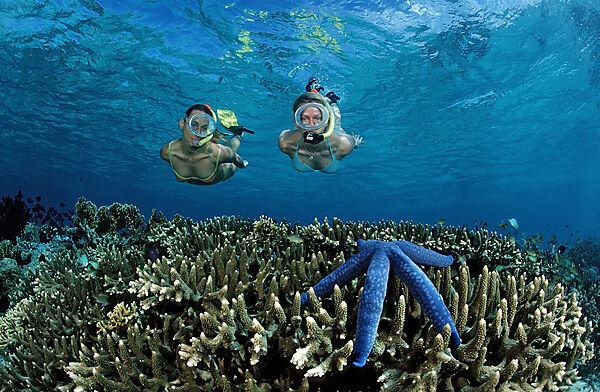 Two snorkeling girls