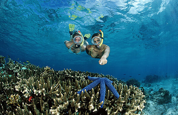 Two snorkeling girls