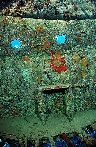 Scuba diver and Jacque Cousteaus Precontinent 6