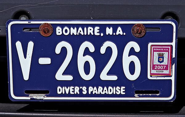 Autokennzeichen von Bonaire