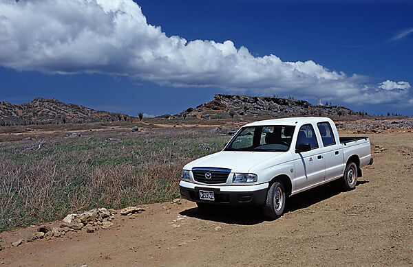 Rental car in the Washington Slagbaai National Park