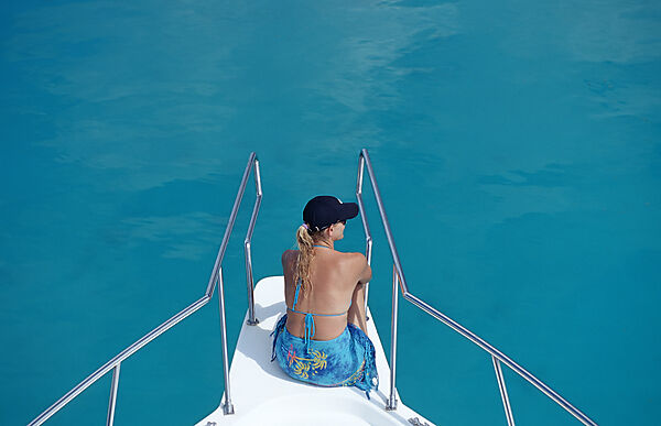 Woman on Bow of Divingboat