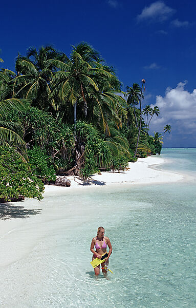 Touristin am Strand