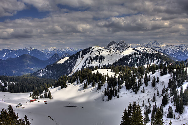 Blick vom Seekarkreuz auf Bayerisches Voralpenland