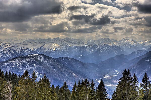Blick vom Seekarkreuz auf Karwendel-Gebirge