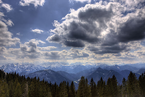 Blick vom Seekarkreuz auf Karwendel-Gebirge