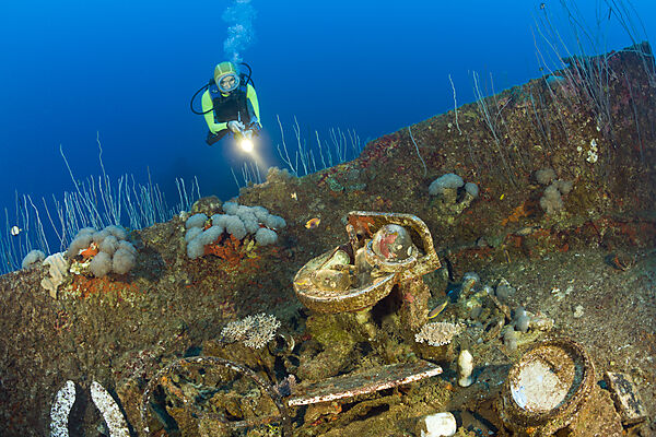 Diver entdeckt Artefakte am Wrack der USS Carlisle