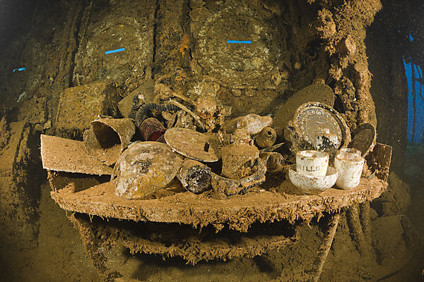 Tableware and Artifacts on Brigde of USS Saratoga