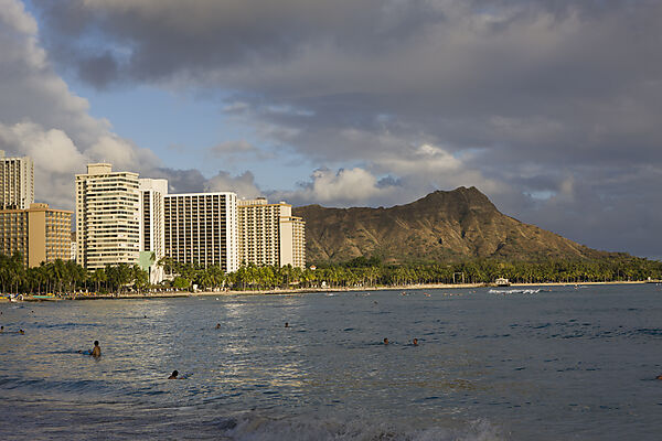 Waikiki Beach and Diamond Head Volcanic Crater