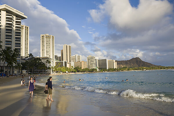 Waikiki Beach and Diamond Head Volcanic Crater