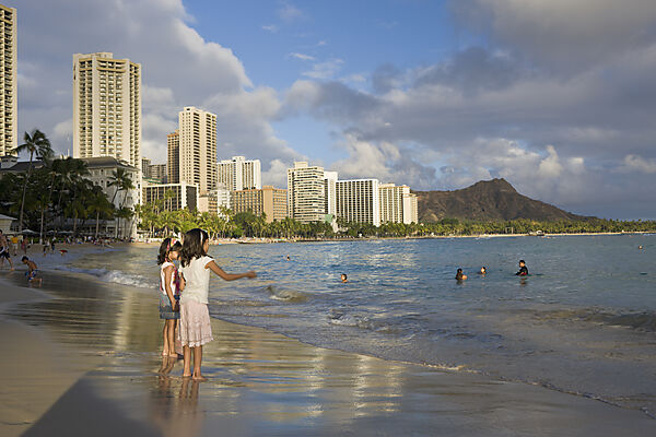 Waikiki Beach and Diamond Head Volcanic Crater