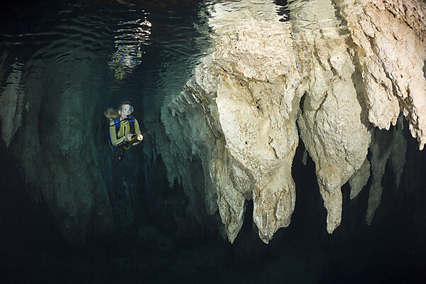 Diver in Chandelier Dripstone Cave