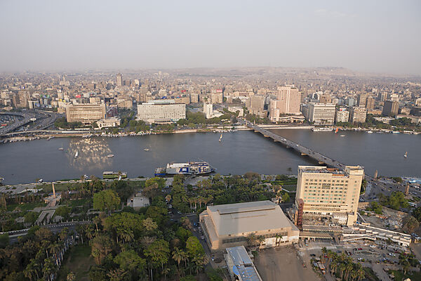 View from Cario Tower at Cairo and Nile