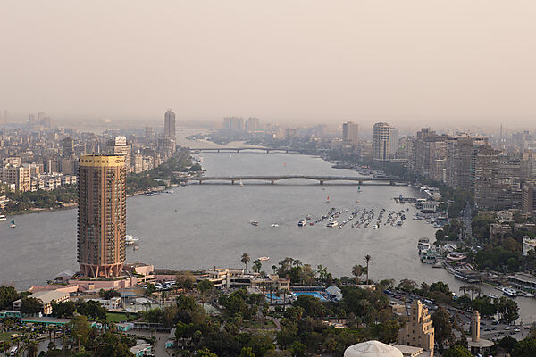 View from Cario Tower at Cairo and Nile