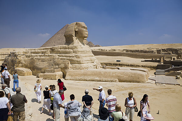 Tourists and Great Sphinx of Giza