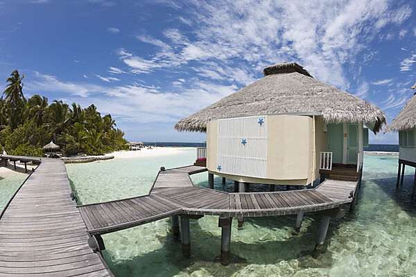 Wasserbungalow der Malediveninsel Ellaidhoo