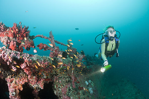 Diver at Kuda Giri Wreck