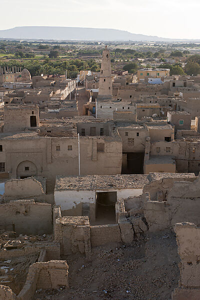 Blick auf Altstadt Al Qasr in Dakhla Oase