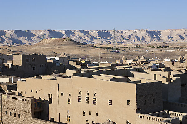 Blick auf Altstadt Al Qasr in Dakhla Oase