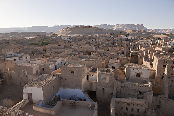 Blick auf Altstadt Al Qasr in Dakhla Oase