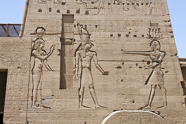 Reliefs at Temple of Isis on Philae Island