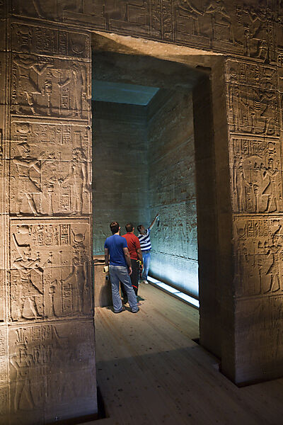 Tourists in Temple of Isis on Philae Island