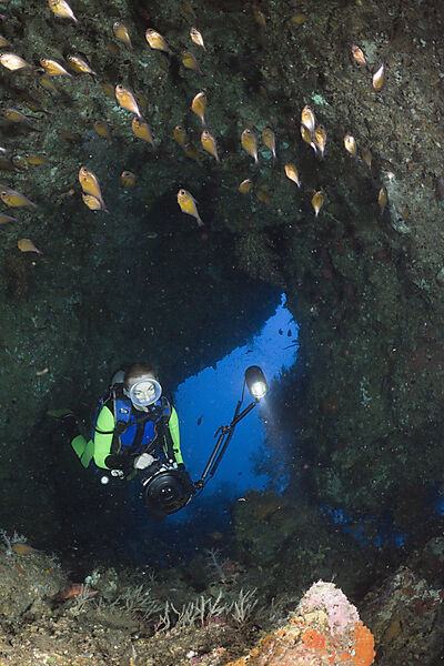 Scuba Diver in Grotto