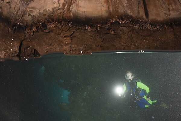 Scuba Diver in Cave