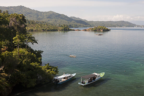 Blick von Lembeh Strait Resort