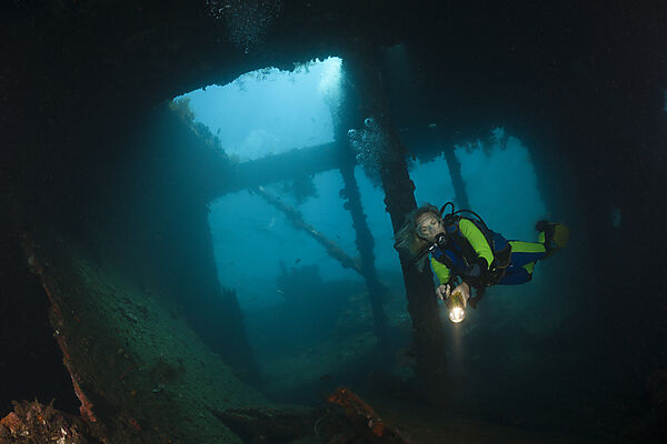 Scuba Diver at Liberty Wreck