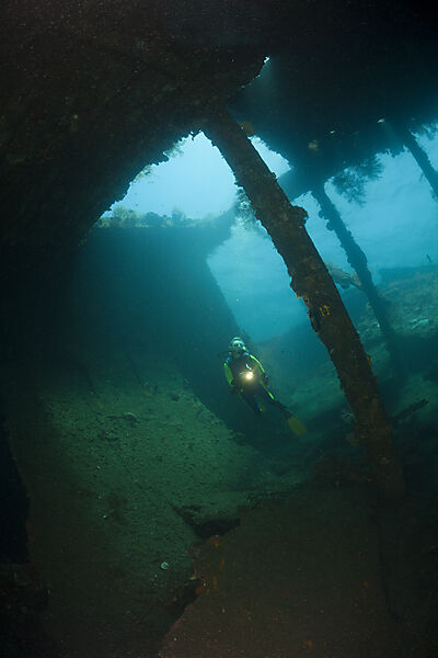 Scuba Diver at Liberty Wreck