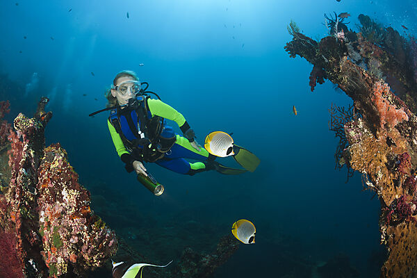 Scuba Diver at Liberty Wreck