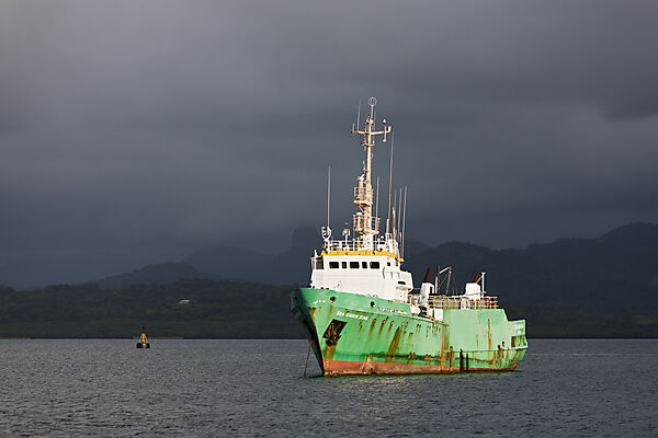 Cargo Boats laying at anchor