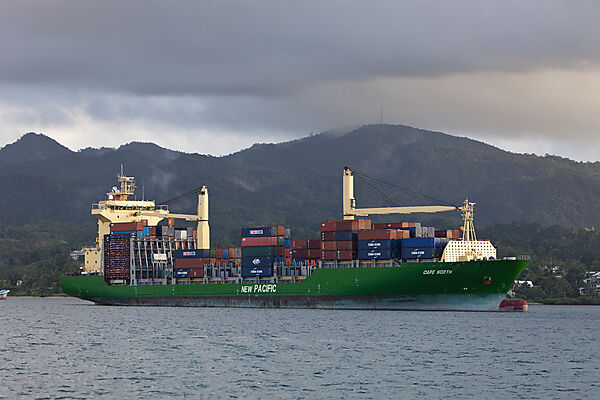 Cargo Boats laying at anchor