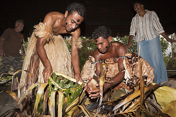 Natives perform Kava Ceremony