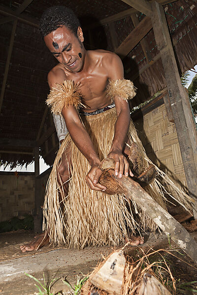 Natives perform Kava Ceremony