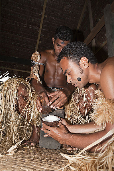 Natives perform Kava Ceremony