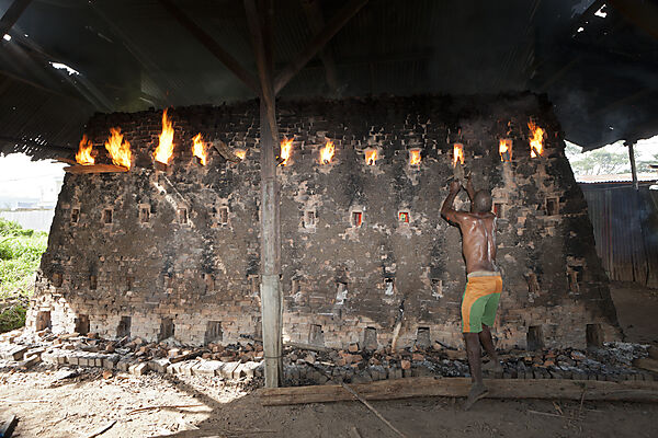 Brick Burner in Brick factory at Wamena