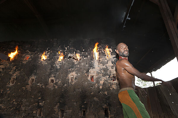 Brick Burner in Brick factory at Wamena