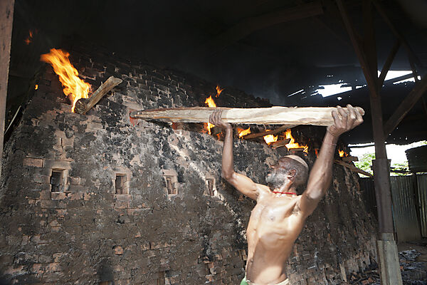 Brick Burner in Brick factory at Wamena