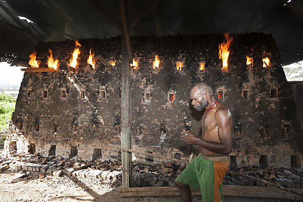 Brick Burner in Brick factory at Wamena
