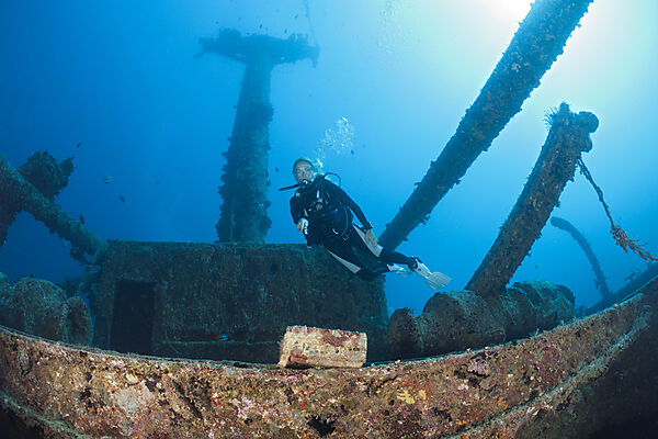 Scuba Diver at Maldive Victory Wreck