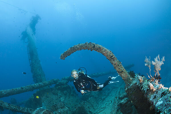 Scuba Diver at Maldive Victory Wreck