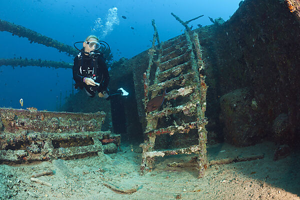 Scuba Diver at Maldive Victory Wreck