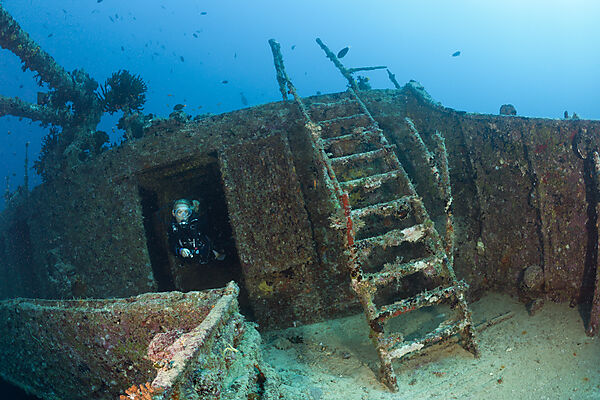Scuba Diver at Maldive Victory Wreck