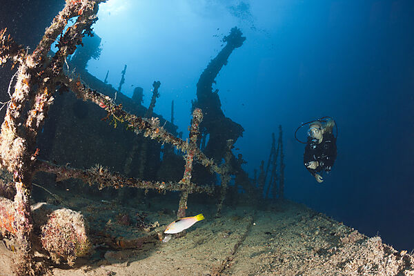 Scuba Diver at Maldive Victory Wreck