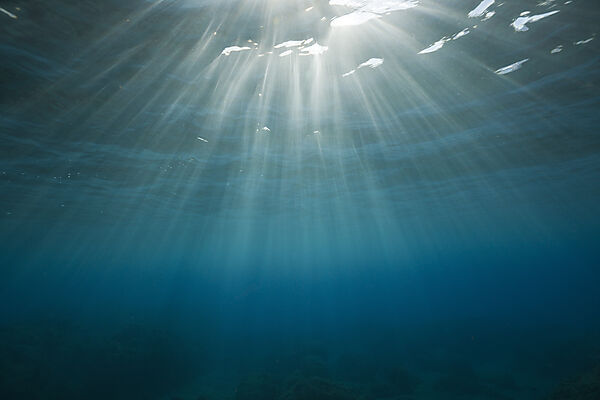 Sunbeams filtering through Water Surface