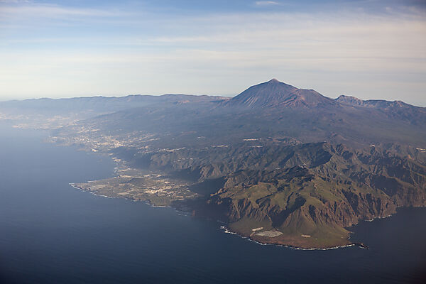 Aerial View of Teno Mountains and Teide